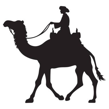 Deve Vektörü Giden Bilge Bir Adamın Silueti Grafiği
