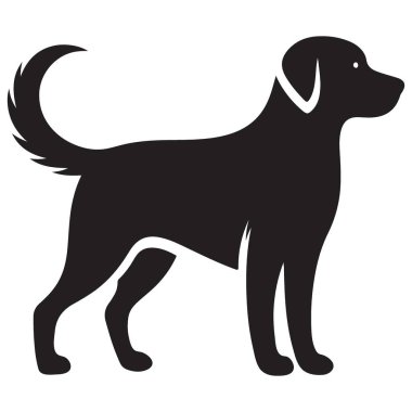 Labrador Köpek Kovucu İllüstrasyonunun Silueti