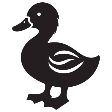 İzole edilmiş arkaplanda şirin ördek vektör çizimi