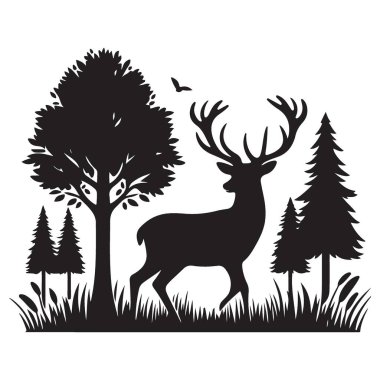 Bir Orman Manzarasında Görkemli Geyik Görünümü