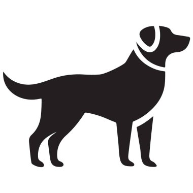 Sadık Labrador Retriever Silueti Köpek Yetiştirme Vektörü Çizimi