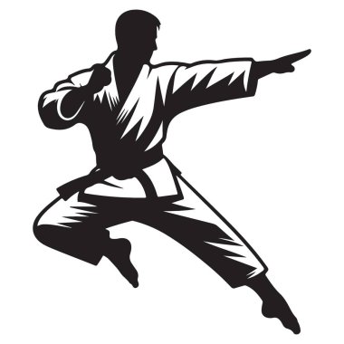 Hareketli Dövüş Sanatları Ustasının Dinamik Karate Silüeti