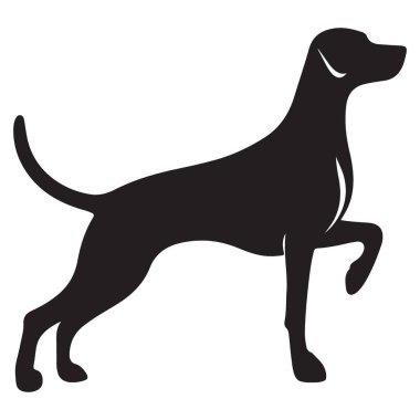 Hayvan Aşıkları Tasarımı için Zarif Köpek Silüeti Vektör İllüstrasyonu