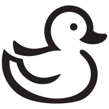 Çocuk Temaları için sevimli Rubber Duck Siluet Vektör Grafiği