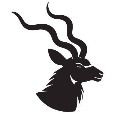 Görkemli Kudu Baş Siluet Vahşi Yaşam Projeleri Sanat Tasarımı