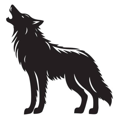 Uluyan Kurt Silueti Doğa Tasarımları için Sanat İllüstrasyonu