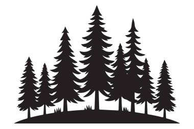Doğa ve Tasarım Projeleri için Yoğun Orman Silüeti Vektör Sanatı