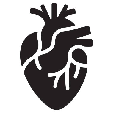 Tıbbi Kullanım için Anatomik Kalp Silüeti Vektörü Grafik Tasarımı
