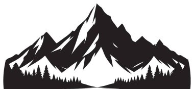 Dağ Silueti Vektör İllüstrasyon Peyzaj Macerası Doğa Tasarımı