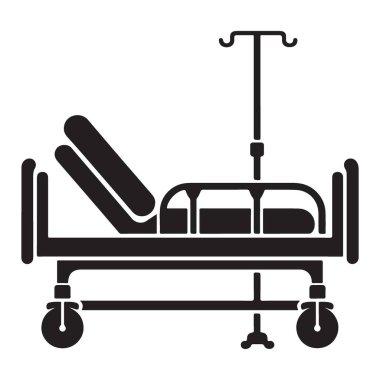 Tıbbi Hastane Yatağı İllüstrasyon SağIık Profesyonelleri İçin Vektör Grafikleri