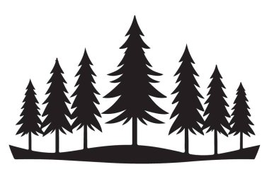 Çam ağaçları siluet vektör grafik doğa ve açık hava tasarım projeleri