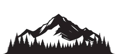 Macera ve doğa tasarımları için dağ silueti vektörü grafiği