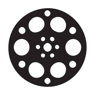 Film Reel Silueti Simge Vektör Grafikleri Modern Tarzlı İzole Tasarım