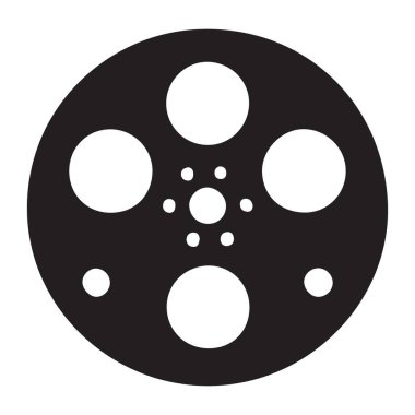 Movie Film Reel Siluet Vektör Sanat Grafiksel Element Modern