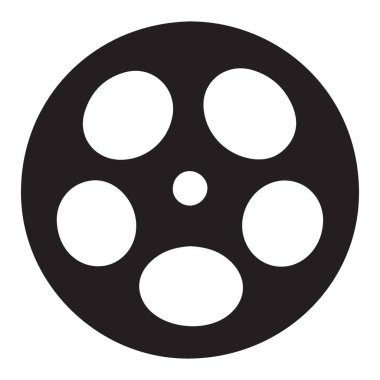 Film meraklıları için klasik film makarası illüstrasyon vektörü grafiği