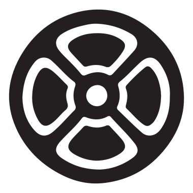 Basit eski film makarası vektör grafik çizimi tasarımı