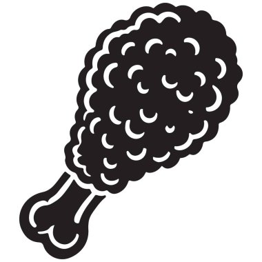 Siyah Kızarmış Tavuk Bacağı Vektör Sanat Mutfağı