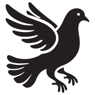 Uçan Güvercin Kuş Silueti Vektör İllüstrasyon Özgürlük Sembolü