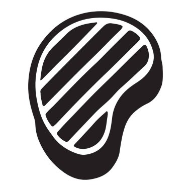 Biftek Silueti Izgara Et Mutfak Tasarımı Çizimi