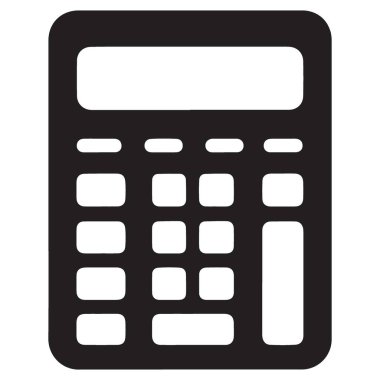 Matematik Eğitimi için Basit Hesaplayıcı Siluet Vektör İllüstrasyonu