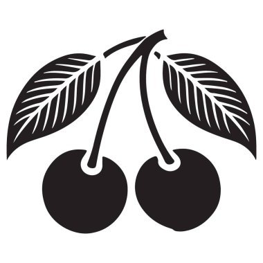 Web Tasarımı için Basit ve Temiz Kiraz Vektör İllüstrasyonu