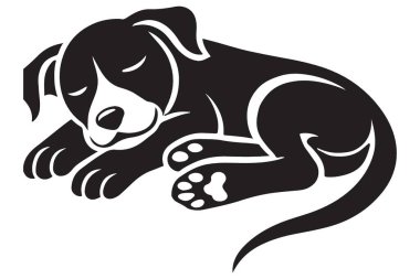 Hayvan Tasarımları İçin Şirin Uyuyan Köpek Görüntü Vektör Sanatı