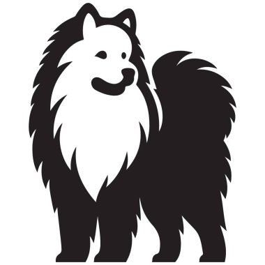 Yumuşak Samoyed Köpek Hayvanı Görüntü Vektör Tanıtım Dostça Tasarım