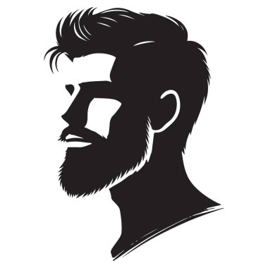 Sakallı Adam Görüntü Profili A Klasik Vektör İllüstrasyonu