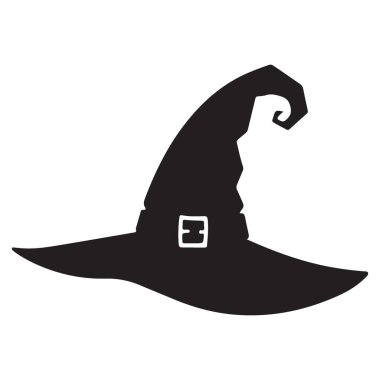 Cadılar Bayramı Cadısı Şapka Silüet Tasarım ve Tasarım Vektörü