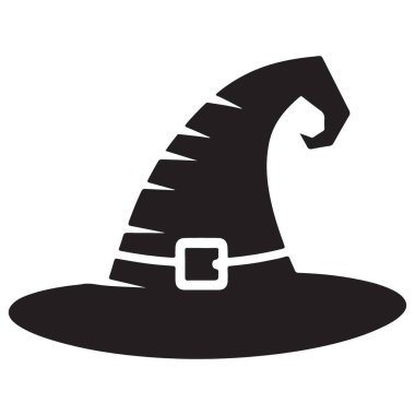 Çatlak Cadı Şapkalı Siluet Cadılar Bayramı Vektör İllüstrasyonu