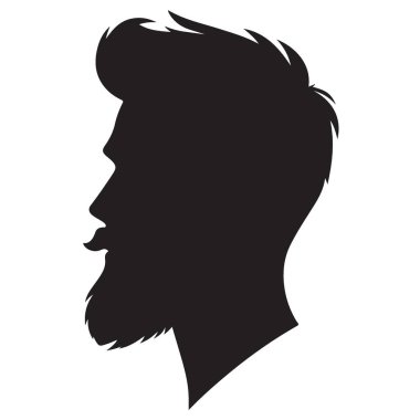 Sakallı Adam Profili Siluet Resimlendirme Vektör Resim Biçimi