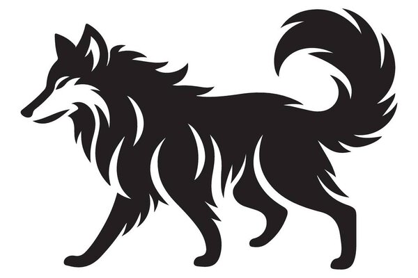 Elegant Wolf Silhouette Vector Design Perfect for Branding and Illustration