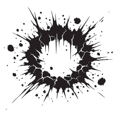 Grunge Doku Silueti Tasarımı Dairesel Sıçrama Vektörü ResmiComment
