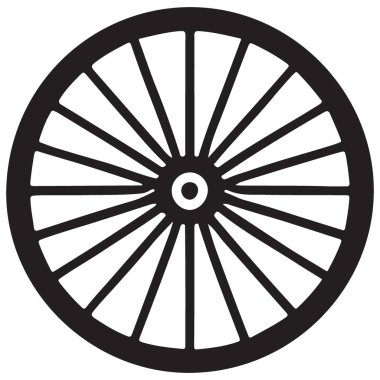 Grafik Tasarımcılar için Ayrıntılı Bisiklet Tekerleği Silüeti Vektör ResmiName