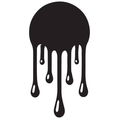 Siyah Damlayan Mürekkep Vektörü Çizimi Soyut Sıvı Tasarımı