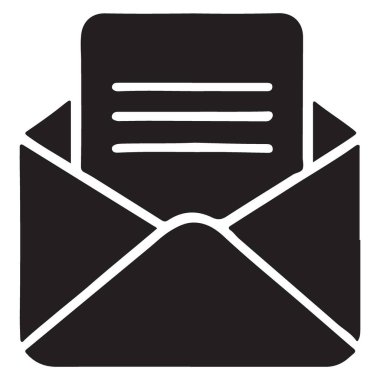 İleti Pazarlama Sembolü için Harf Silueti ile E- posta Zarfı