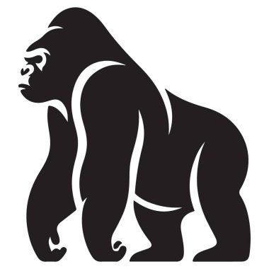 Goril Silueti Ayakta Duran Uzun Doğanın ve Doğanın Gücünü Sunar