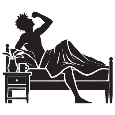 Adamın silueti sabahları kollarını esneterek uyanıyor.