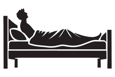 Battaniyenin altında uyuyan, rahat bir yatakta dinlenen birinin silueti.
