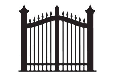 Güvenli Mülk Erişimi için Demir Kapı Silüeti Resmini Karmaşık Yap