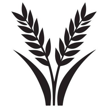 Sağlıklı Organik Gıdalar için Buğday Çimi Siluet Vektör İllüstrasyonu