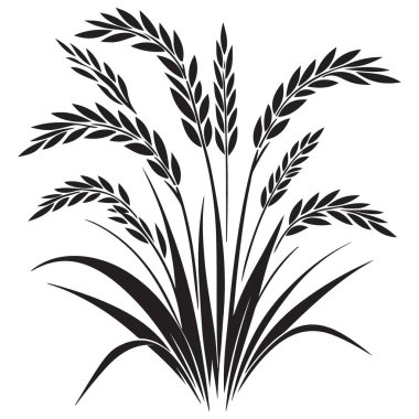 Bolluk Buğday Takibi Sembol Vektör Tasarımı Silueti