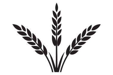 Tarım Konsepti için Üç Buğday Sapığı Silueti Çizimi