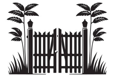 Bahçe ve açık hava tasarım fikirleri için büyüleyici kapı silueti çizimi