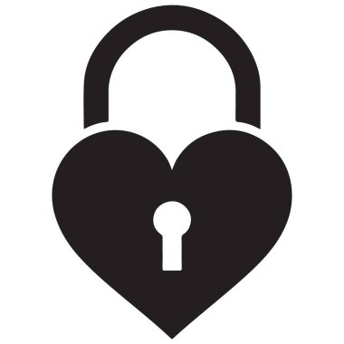 Kalp Şeklinde Asma Kilit Vektör Resmi Sevgi ve Güvenliği Sunar