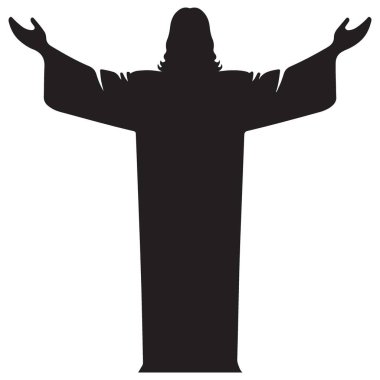 İsa Mesih Silueti Açık Kollarla İnancı ve İbadeti simgeliyor