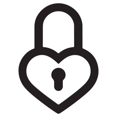 Kalp şekilli asma kilit vektör tasarımı güvenlik illüstrasyon güvenlik kavramı