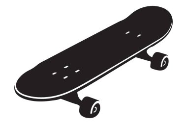 Kaykay Tutkunları ve Yeni Başlayanlar için Siyah Kaykay Vektör İllüstrasyonu