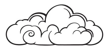 Hava tahminleri ve tasarım için yumuşak beyaz bulut çizimi