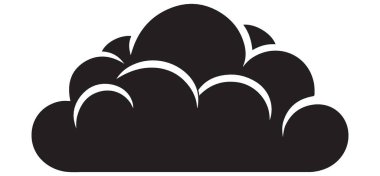 Atmosferik Temsil İçin Tek Renkli Bulut Şekil Vektörü Tasarımı